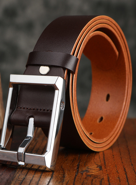 适上FITA整张单层头层牛皮带男真皮针扣男士裤腰带复古手工休闲