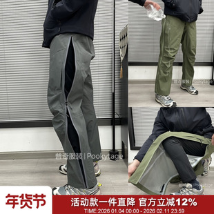 JUN版神裤 户外防暴雨全压胶春季男宽松侧拉链3L机能硬壳裤冲锋裤