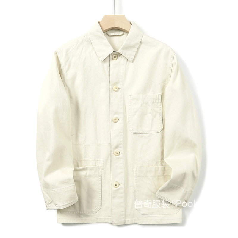 Only This Batch of Japanese-Style Heavy-Duty Ready-To-Wear Washed Cotton Spring Men's Vintage Casual Lapel Work Jacket