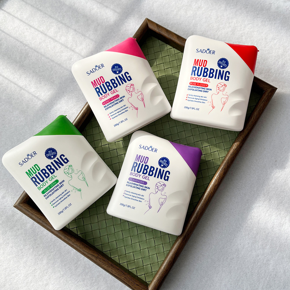 老外疯抢！搓出牛奶肌！温和洗澡清洁毛孔搓泥宝沐浴露胶状磨砂膏