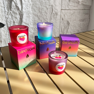 持久品香!大豆植物蜡!问候系列藏字无烟低温渐变玻璃罐香薰蜡烛