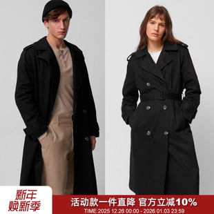 风衣 挺括防风水洗斜纹全棉双排扣中长款 UNISEX男女同款 东欧高端