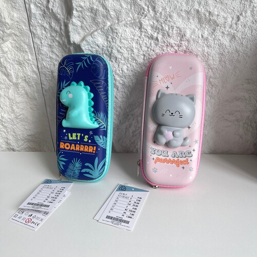 欧单3D解压公卡通笔袋学生文具盒