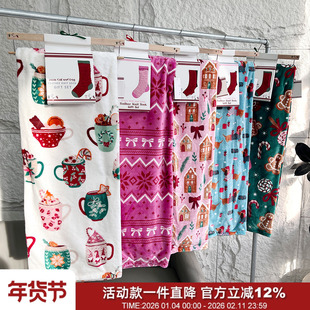 原装整单!送地板袜!圣诞节主题印花软糯超柔牛奶绒毛毯保暖盖毯