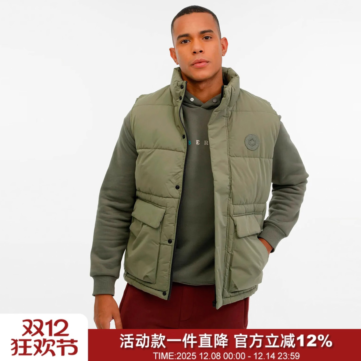 防风雨夹棉保暖轻工装马甲背心