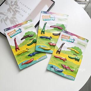 特清！六支装！天然蜡质！儿童绘画不掉渣易洗画笔立体卡通蜡笔