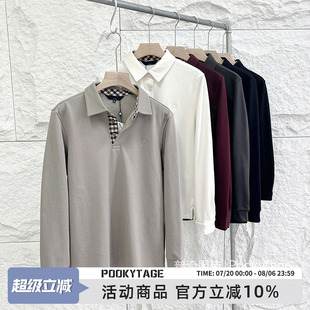 奢品捡漏 走韩整单 高端匹马棉保暖加绒秋冬情侣三扣长袖 POLO衫