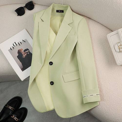 外套女神草绿色范休闲小西服春秋