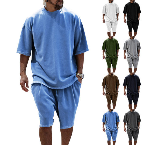 Men Sport Wear Set Running Clothes T-Shirt Short Pant男套装