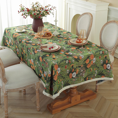 餐桌布Tablecloth printed cotton linen table cloth rectangle