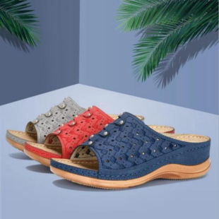 Women Sandal Female Slipper Shoe欧美厚底镂空休闲沙滩女凉鞋