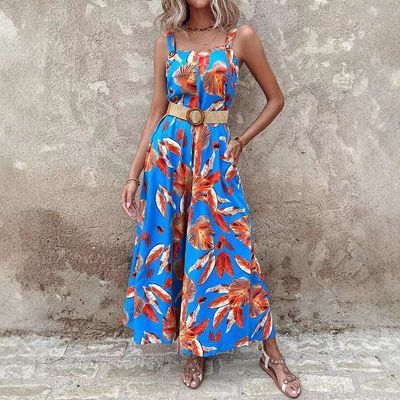 Female Jumpsuit Wide Leg Spring Summer Elegant Long Pant女裤