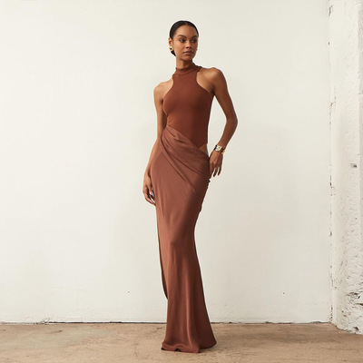 Women Maxi Dress Sleeveless Female Elegant Party Clubwear裙