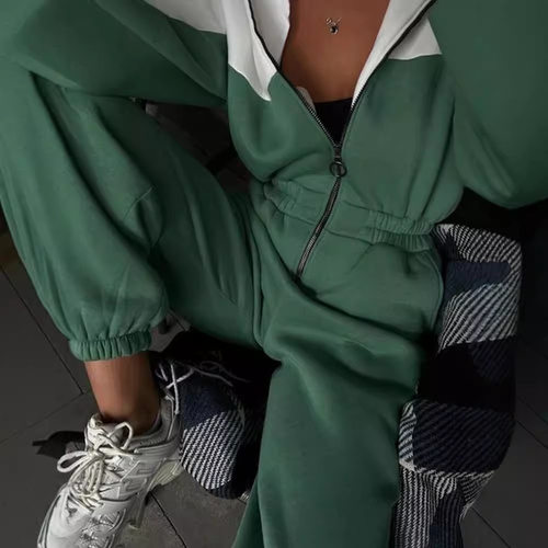 Women Jumpsuit Outwear女装欧美风运动休闲撞色连体长裤连体裤女