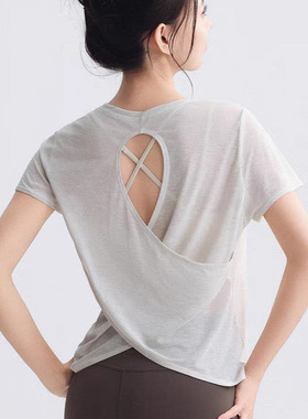 Women Sport Wear YOGA T-Shirt GYM Fitness Tops罩衫运动上衣