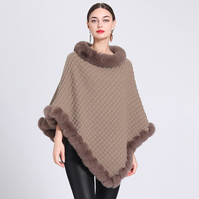 Women Poncho Cape Shawl Cloak Coat欧美秋冬斗篷披肩外套套头女