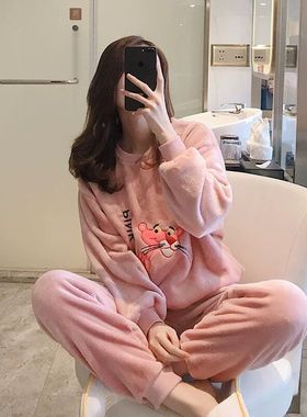 pyjamas pajamas winter women nightwear sleepwear珊瑚绒睡衣女