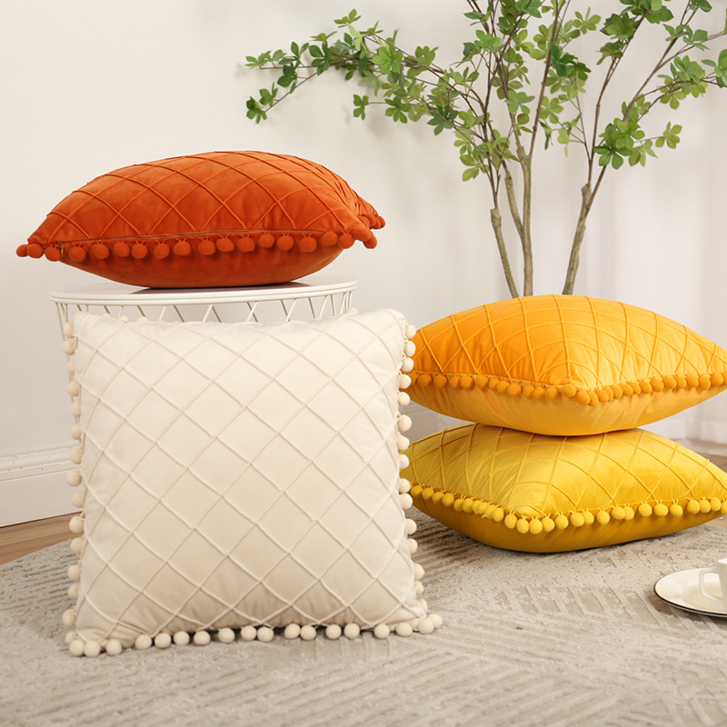 Sofa Decorative Pillowcase Cover Throw Pillow沙发毛绒抱枕靠