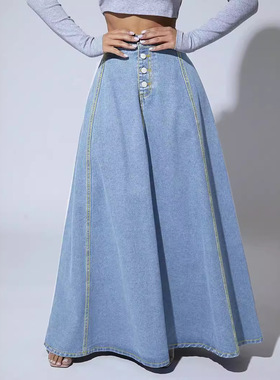 Women Skirt Autumn/Winter Long Denim Skirts洋气a字秋冬半身裙