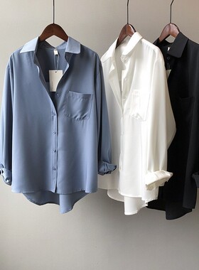 衬衫气质长袖翻领衬衣女Women Shirt Elegant Office OL Clothes