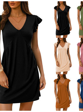 Women Dresses Beach Casual Sundresses Mini Clothes迷你连衣裙