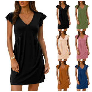 Women Dresses Beach Casual Sundresses Mini Clothes迷你连衣裙