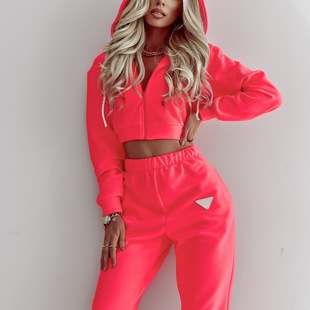 Women Sweater Sets Streetwear Hoodie Suit Pullover Pant卫衣