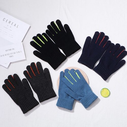 Winter Men Gloves Casual Warm Knitted Gloves简约分指防寒手套