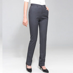 Trousers Women Straight Pants Office Lady Black Suit 工作裤