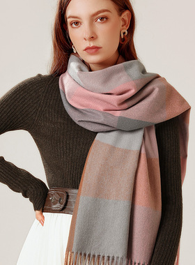 Warm Winter Scarf Women Shawl Cashmere Plaid Scarves Wraps