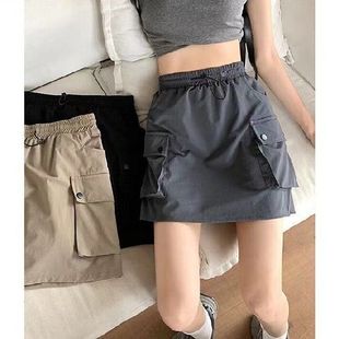 Women Skirts High Waist工装半身裙夏包臀裙高腰小个子a字短裙裤