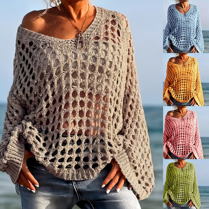 Women Knitwear Beach Pullover Cover Overall外搭沙滩罩衫上衣