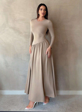 Women Elegant Long Dresses OL Office Fashion Clothes欧美女装