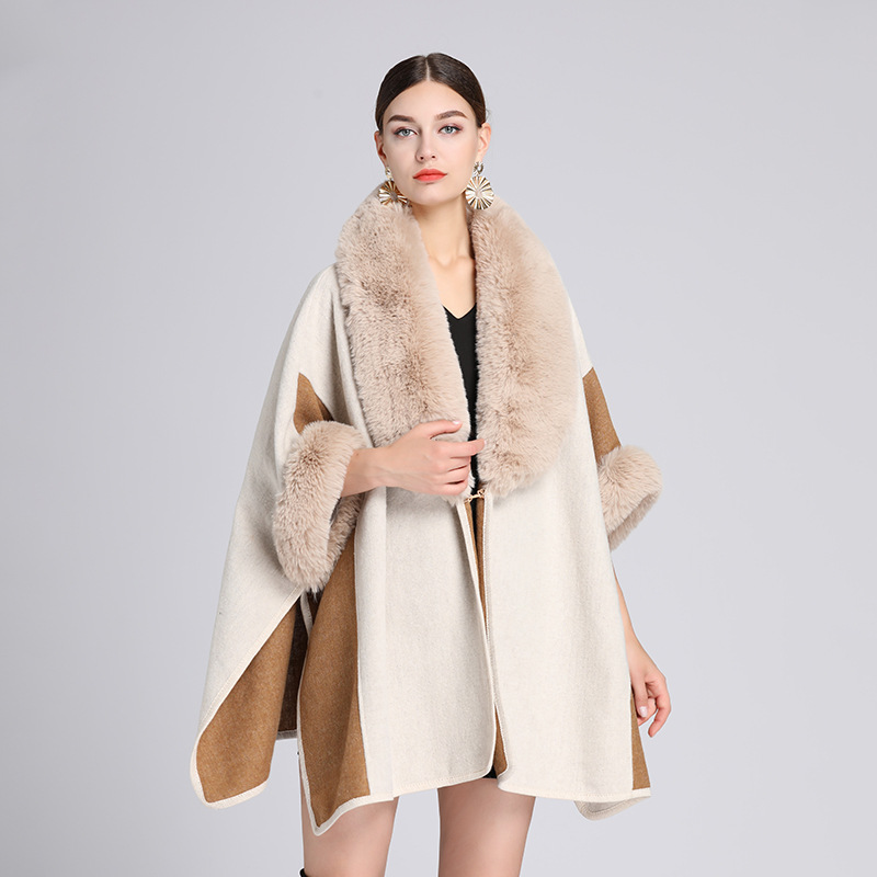 Women Poncho Autumn Winter Cape Shawl Cloak Coat斗篷披肩外套