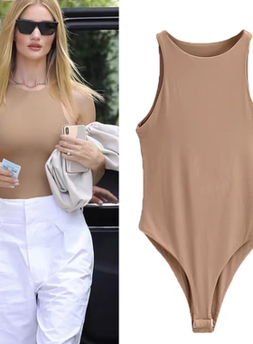 Women Bodysuit欧美修身背心连体衣女外穿显瘦上衣夏季吊带打底衫