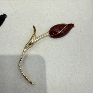 欧美走秀风复古郁金香花苞胸针女款 大衣胸花 高端精致西装 别针时尚
