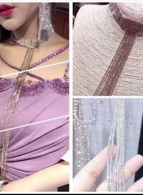 欧美多层水钻流苏长款时尚饰品