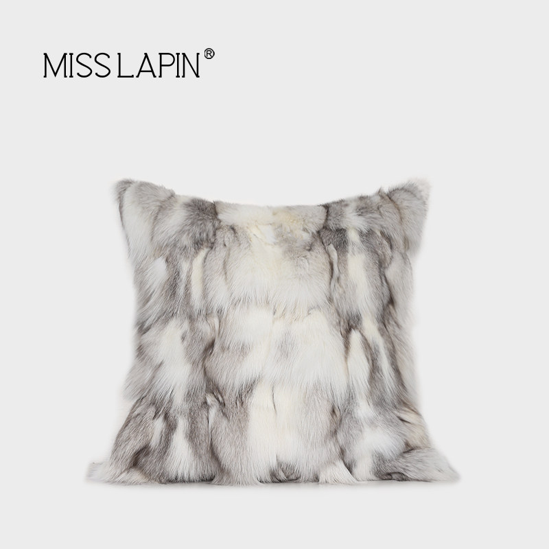 澜品现代简约白灰色狐狸真毛抱枕轻奢客厅沙发样板间卧室靠枕靠包,居家布艺,靠垫/抱枕,淘宝优惠券,粉丝福利购,淘宝优惠卷