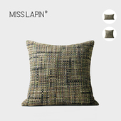 澜品现代简约草绿色编织抱枕高端客厅沙发样板房民宿靠枕软装 靠垫
