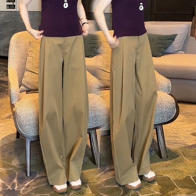 设计感阔腿弯刀裤女直筒贝斯西裤