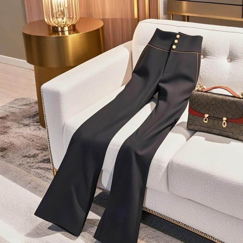 今年流行的爆款黑色休闲裤女2025春季慵懒松弛感高腰显瘦直筒裤子,女装/女士精品,大码裤装,淘宝优惠券,粉丝福利购,淘宝优惠卷