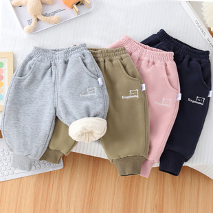 男童裤子冬季加绒加厚女童棉裤宝宝外穿一条过冬休闲百搭保暖卫裤