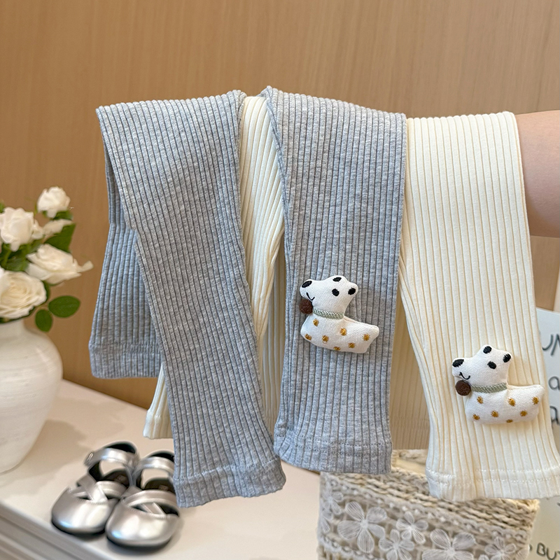 女童春秋季新款打底裤卡通立体洋气时尚休闲裤子外穿时尚舒适潮童