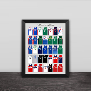 保罗皮尔斯职业生涯球衣相框凯尔特人照片墙卧室客厅壁画海报摆件