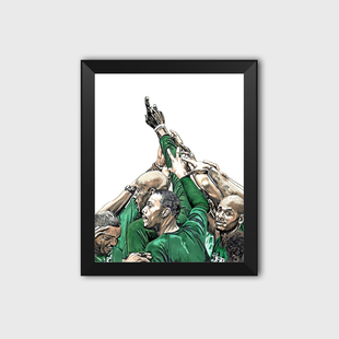 凯尔特人夺冠皮尔斯加内特隆多插画款实木相框装饰照片墙桌台摆件