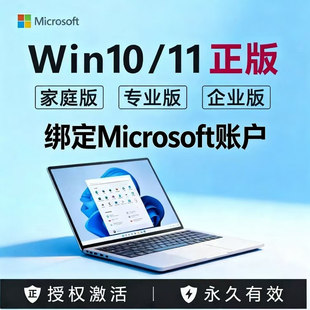 家庭中文版 Win10专业版 Windows11 工作站激活零售oem密钥 正版
