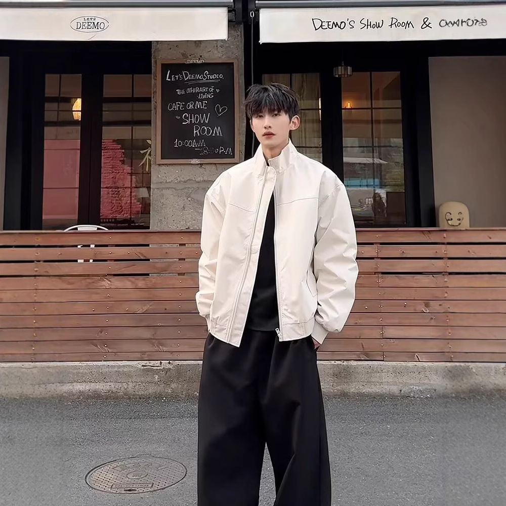 美式三防教练飞行夹克男杏色立领户外冲锋衣cleanfit短款外套