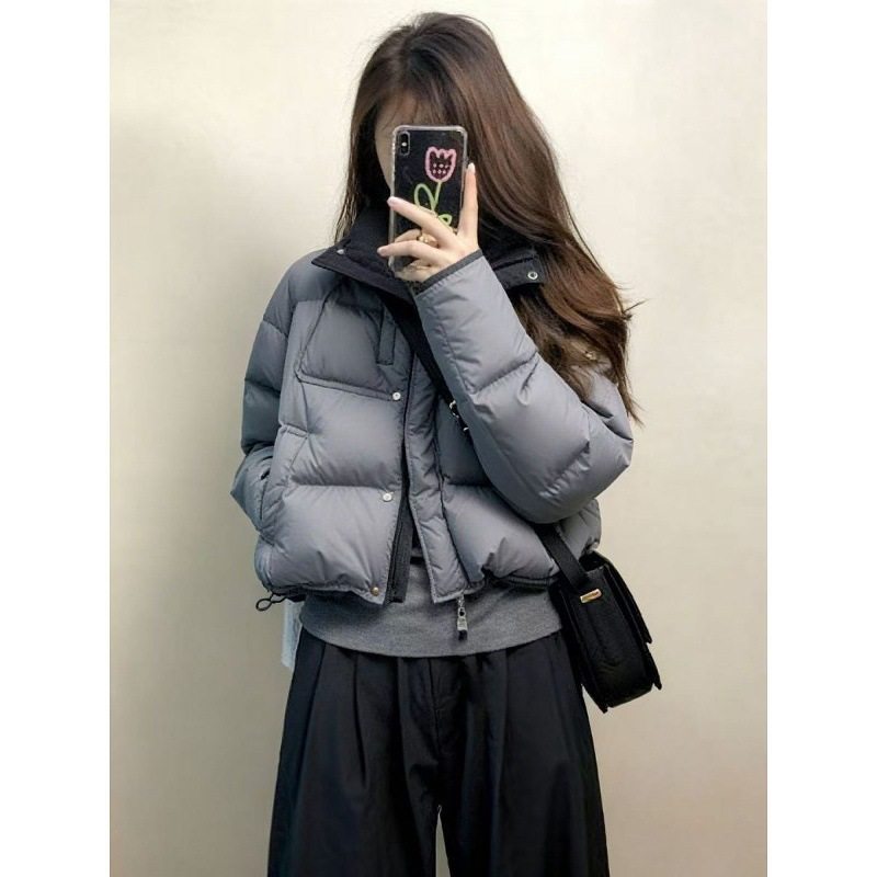 2025新款巨好看的加厚灰色短款洋气夹棉保暖棉服外套女款冬季棉袄,女装/女士精品,棉衣/棉服,淘宝优惠券,粉丝福利购,淘宝优惠卷