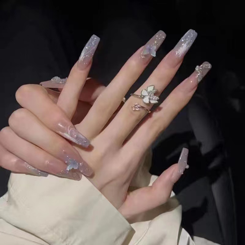 广州蝴蝶美甲手工定制穿戴甲防水