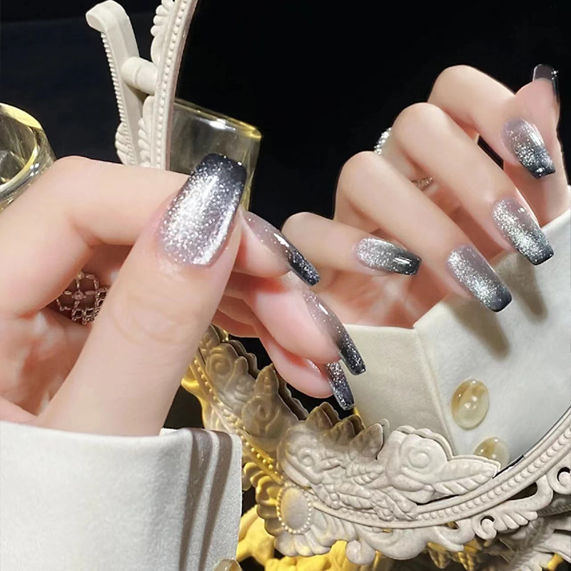 秋冬广州渐变猫眼手工定制穿戴甲